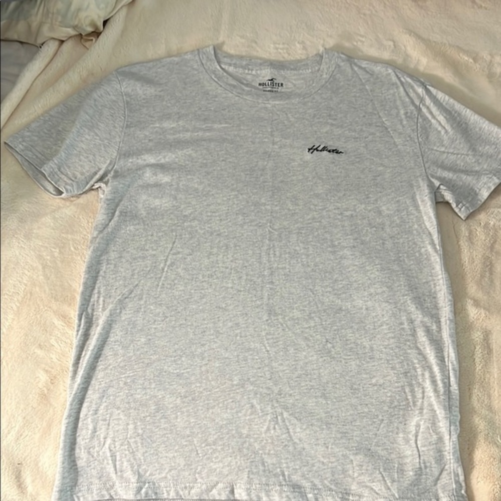 Hollister Gray Short Sleeve Tees Classic Crew Neck